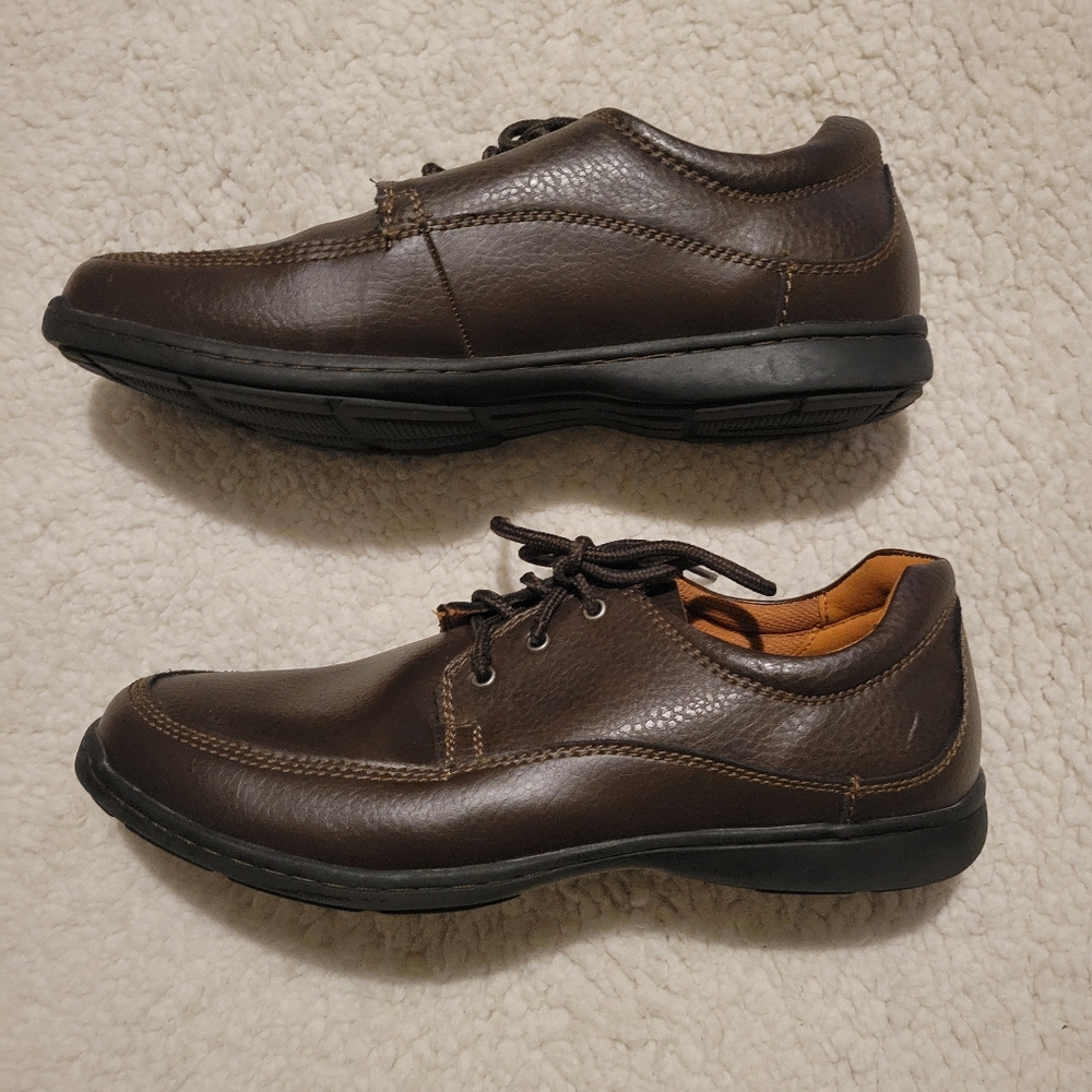 MENS STREET CARS MEMORY FOAM LEATHER OXFORDS BROWN SIZE 12 - Picture 5 of 10